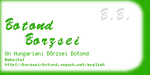 botond borzsei business card